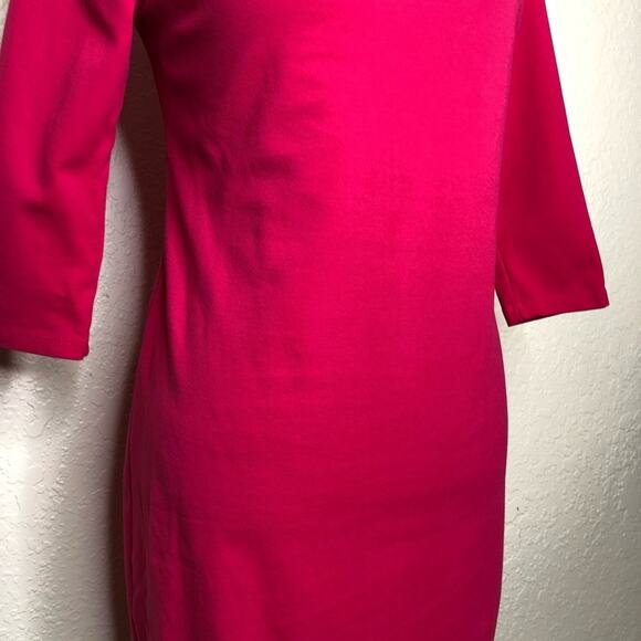 Boston Proper bright pink cutout neckline sheath dress size Small - Picture 3 of 14